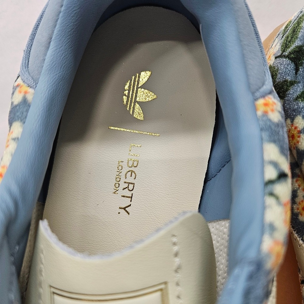 Adidas Sambae x Liberty London Sneakers JQ6046 Blue Floral Women's Size 7 - Picture 10 of 11